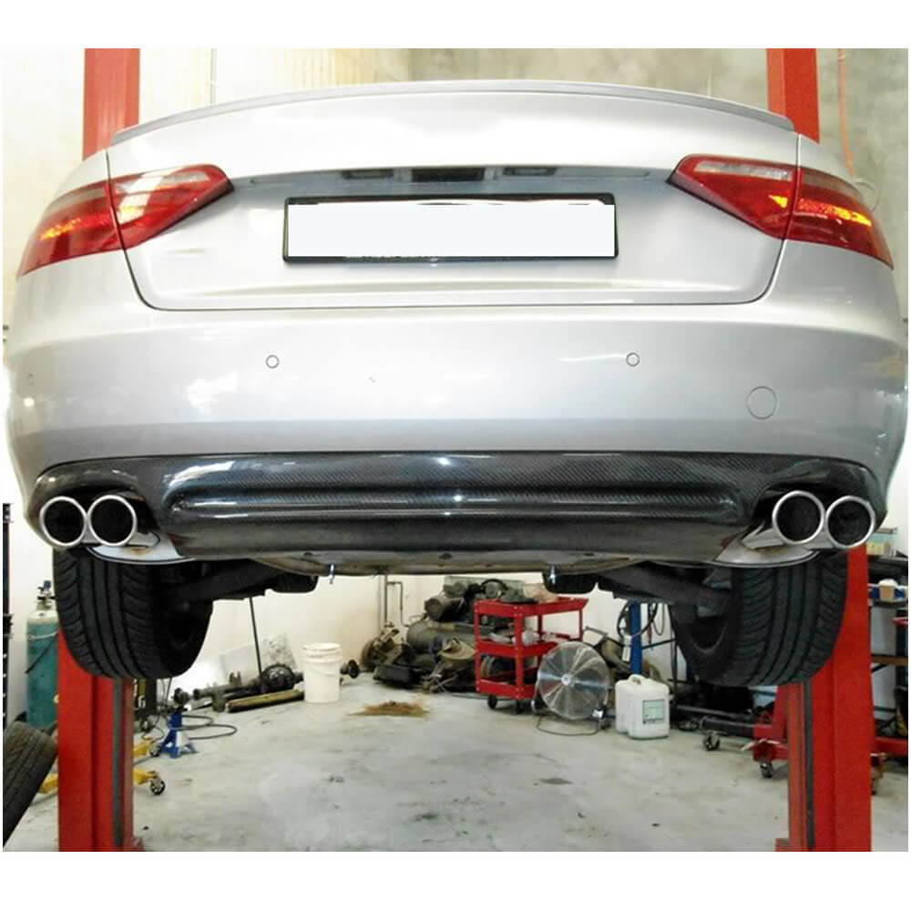 Rear Bumper Diffuser (for Base Coupe/Cabriolet 2007-2011, Carbon) for Audi A5 2007-2015 - image 2