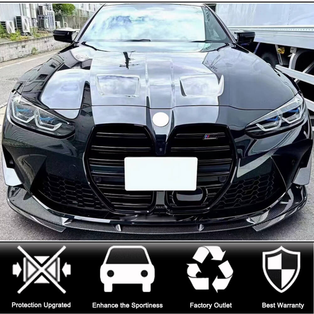 Front Bumper Lip Carbon Fiber V7 (for G80) for BMW 3 series G20/21 2018- - image 2