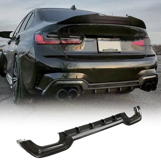 Rear Bumper Diffuser V2 (for M-Sport 2018-2022, Carbon) for BMW 3 Series G20/G21 2018- - image 2