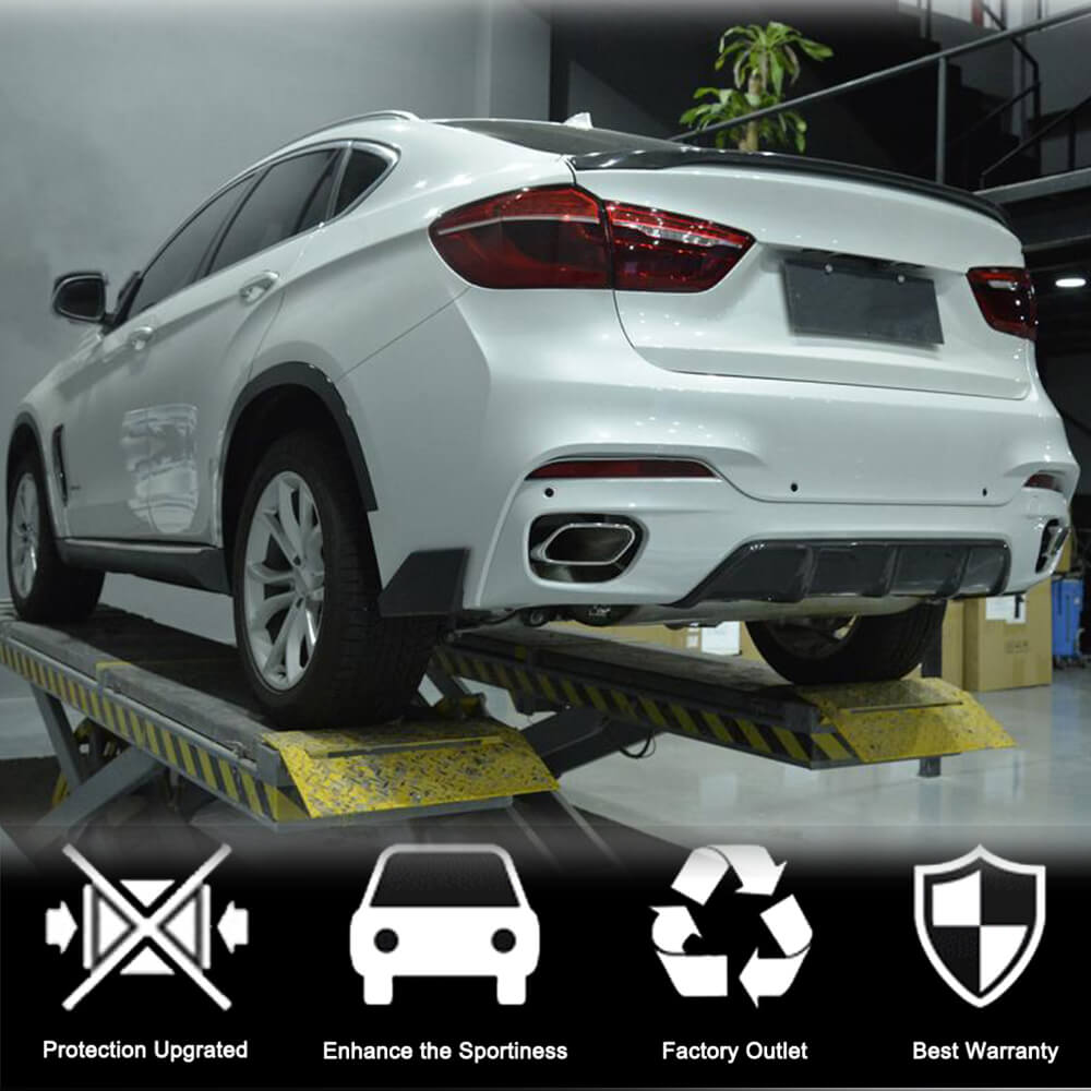 Rear Bumper Diffuser V2 (for M-Sport, Carbon) for BMW X6 F-16 2014-2019 - image 2