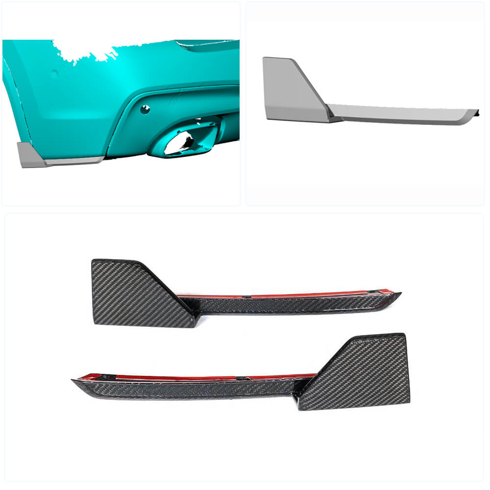 Rear Bumper Flap Extensions (for original M-Sport 2018-2021, Carbon) for BMW X3 G01 2018- - image 2