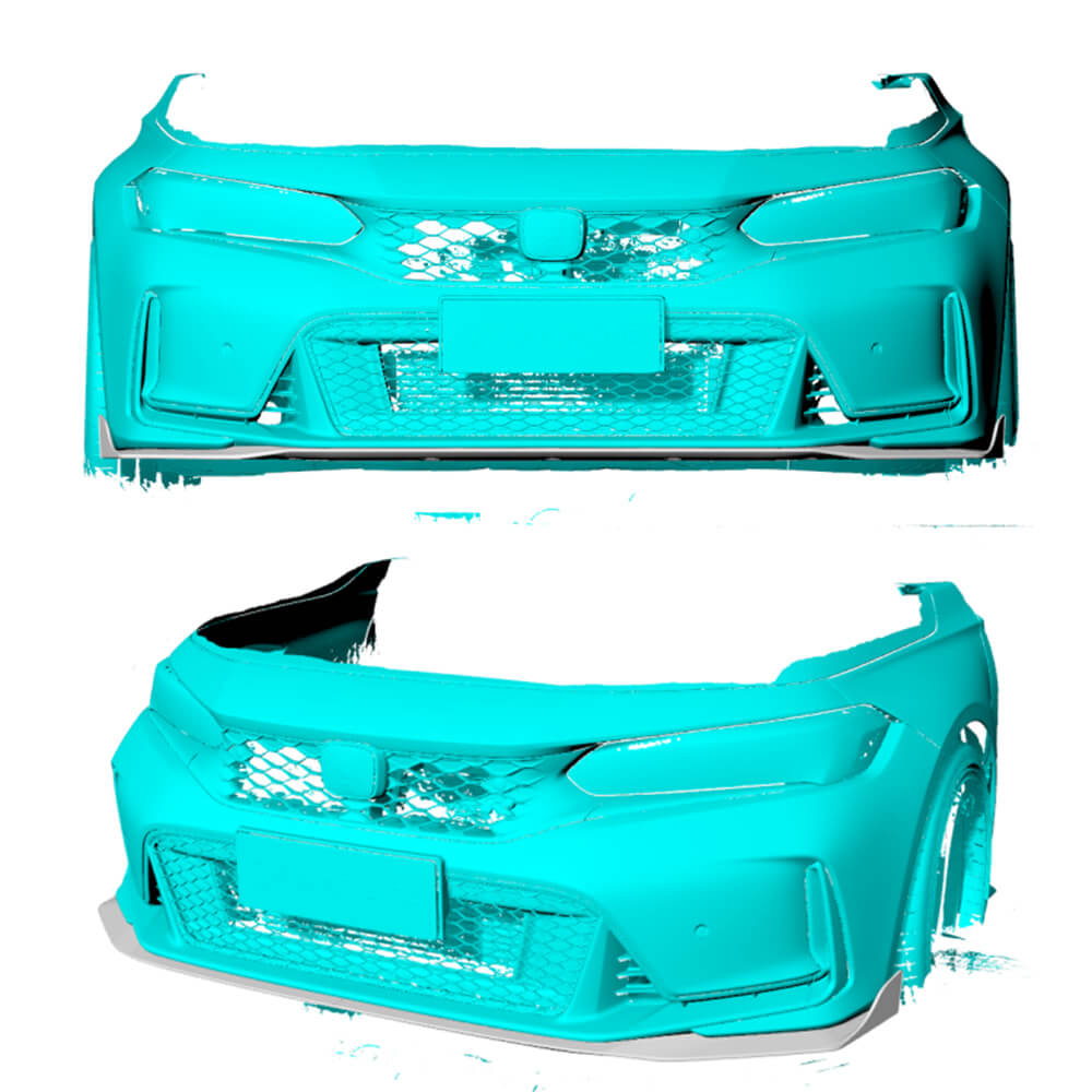 Cover on the front bumper Lip V3 (Carbon) for Honda Civic HB 2021↗ year - image 2