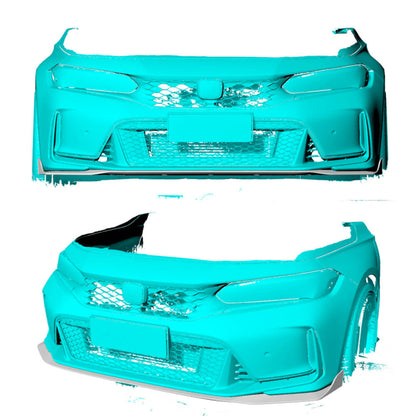 Cover on the front bumper Lip V3 (Carbon) for Honda Civic HB 2021↗ year - image 2