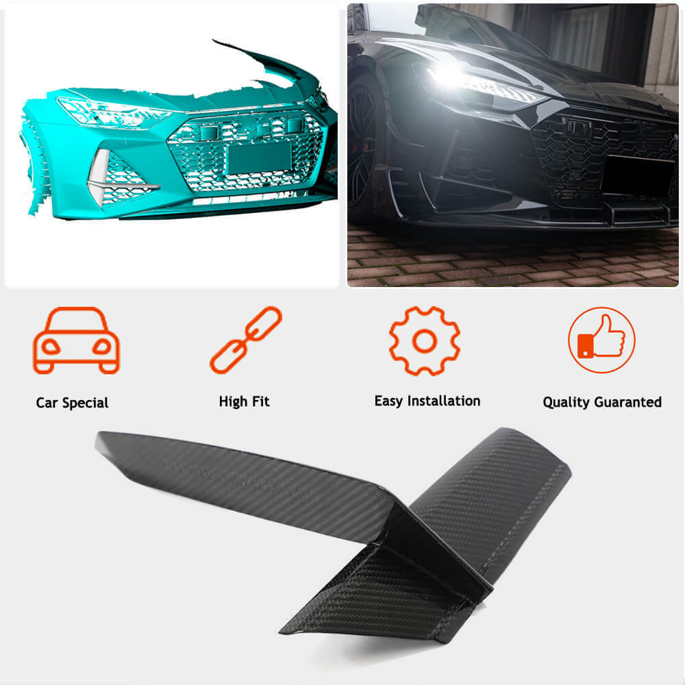 Front bumper vent covers V1 (for RS7 2018-2022, Dry Carbon) for Audi A7 2018- - image 2