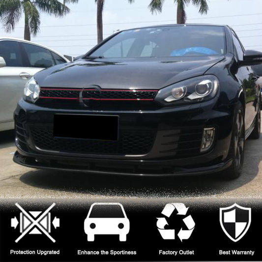 Front Bumper Lip V2 for GTI HB 2010-2013 Carbon for Volkswagen Golf 6 2008-2014 - image 2