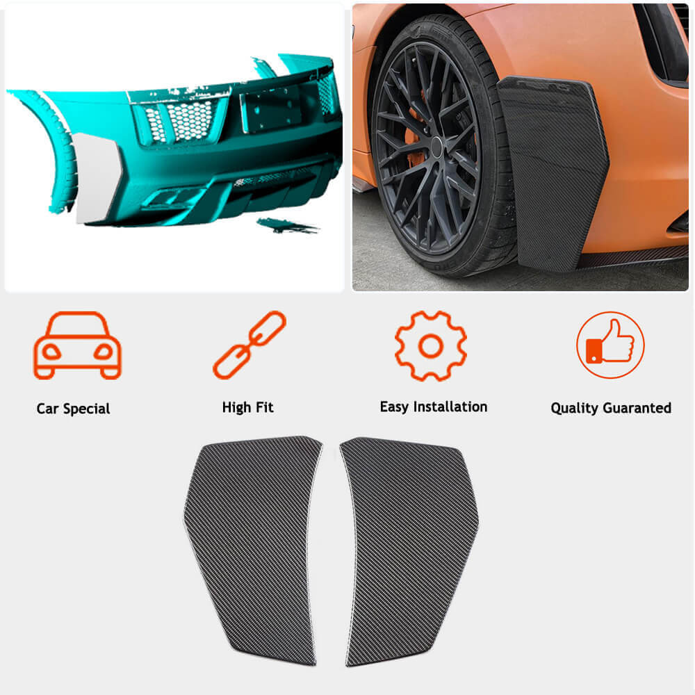 Rear Bumper Splitters V1 (2015-2020, Carbon) for Audi R8 2015- - image 2
