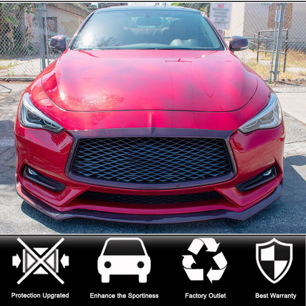 Front Grille Surround Trim (for Q60 2016-2022, Carbon) for Infiniti Q50/Q60 2013-2024 - image 2