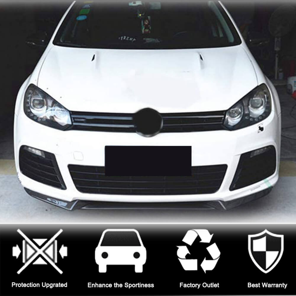 Front Bumper Lip V3 Add-on (for R HB 2010-2013, Carbon) for Volkswagen Golf 6 2008-2014 - image 2