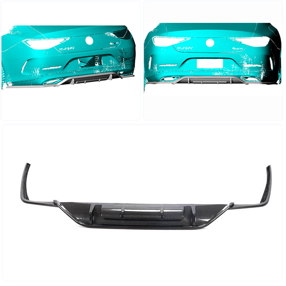 Rear bumper diffuser V1 (for AMG-Line 2018-2020, Carbon) for Mercedes CLS C257 2018- - image 2