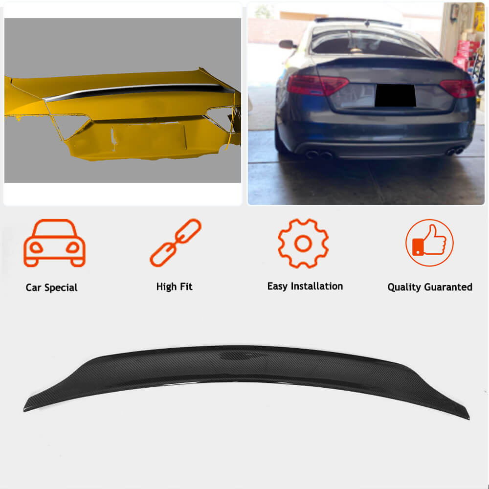 Spoiler V1 (for Coupe, Carbon) for Audi A5 2007-2015 - image 2