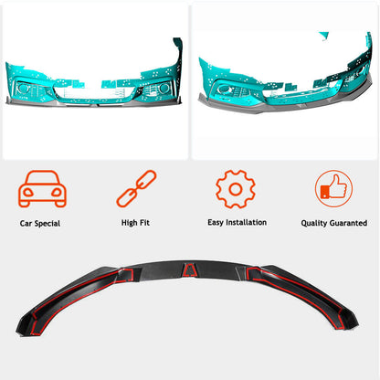 Front Bumper Lip Carbon Fiber V2 (M-Sport) for BMW 4 series F-32 2012-2020 - image 2