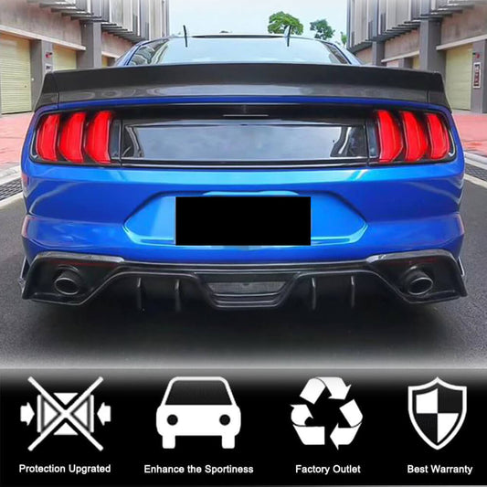Rear bumper diffuser V2 (2015-2017, Carbon) for Ford Mustang 2015-2023 - image 2