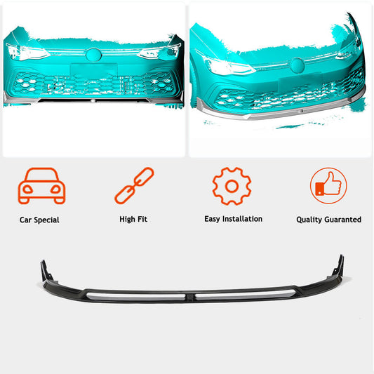 Front Bumper Lip Spoiler (for GTI HB, Dry Carbon) for Volkswagen Golf 8 2019- - image 2