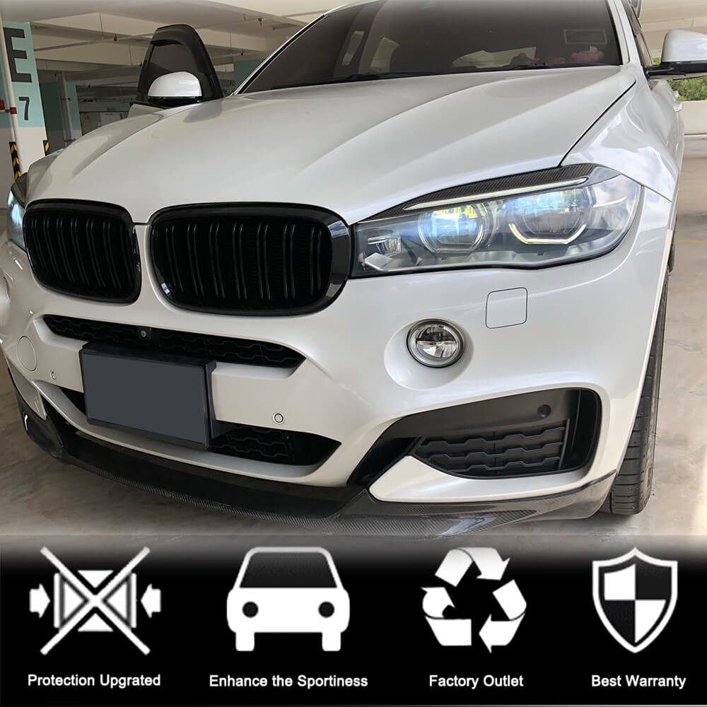 Headlight Eyebrows Lamp Eyelids Carbon Fiber V1 for BMW X5 F-15 2013-2018 - image 2