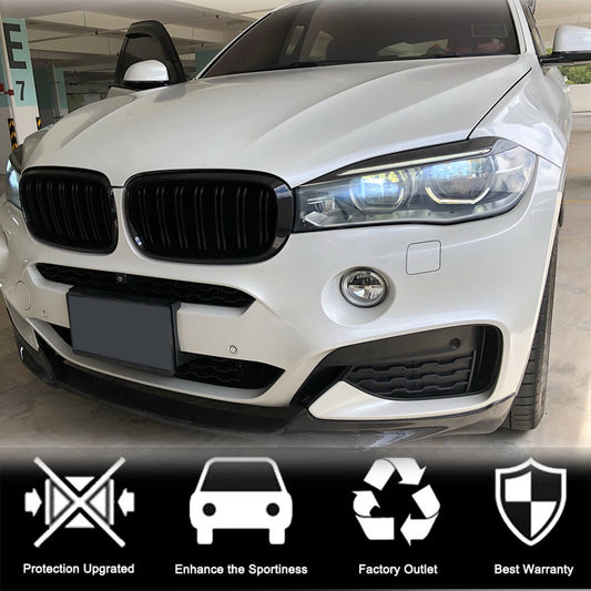 Headlight Eyebrows Lamp Eyelids Carbon Fiber V1 for BMW X5 F-15 2013-2018 - image 2