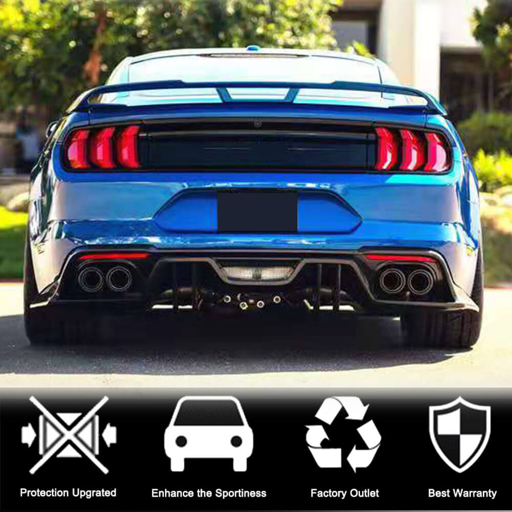Rear Bumper Diffuser V1 (2015-2017, Carbon) for Ford Mustang 2015-2023 - image 2