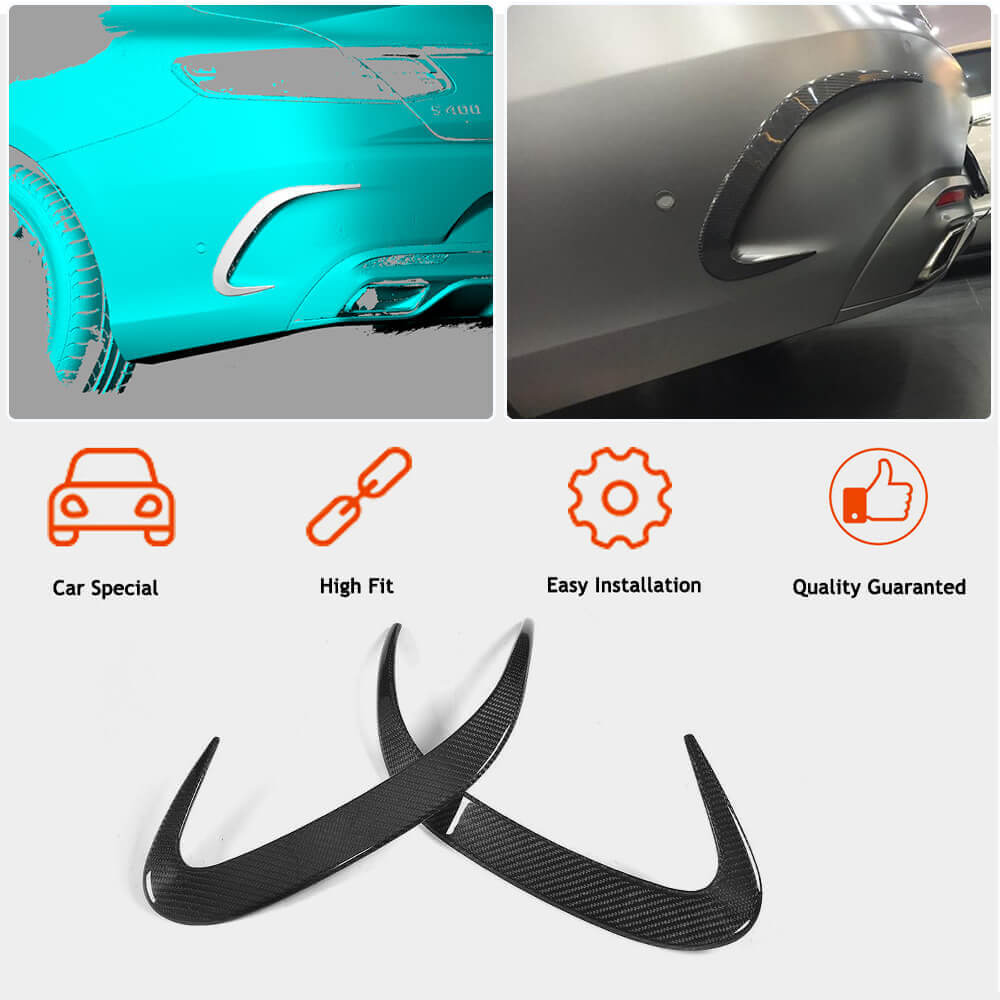 Covers on the rear bumper (for AMG / AMG-Line, Carbon) for Mercedes S-class C217 Coupe - image 2