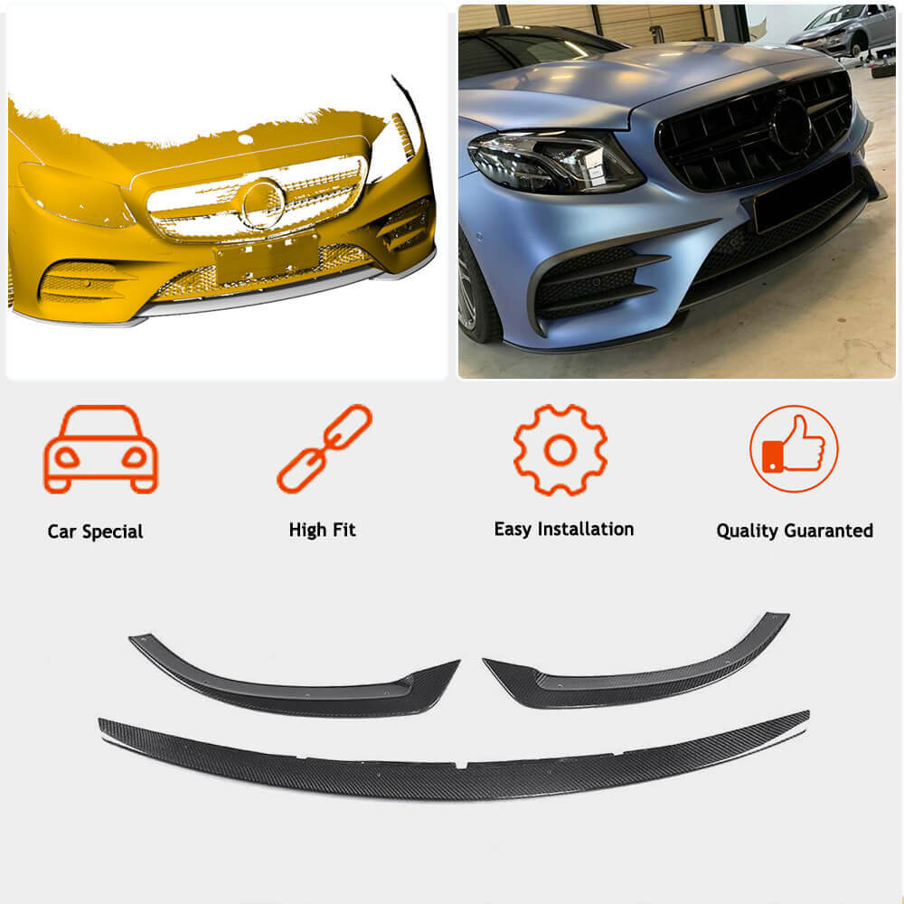 Front Bumper Lip for AMG-Line 2017-2019 Carbon for Mercedes E-class coupe C238 2016-2024 - image 2