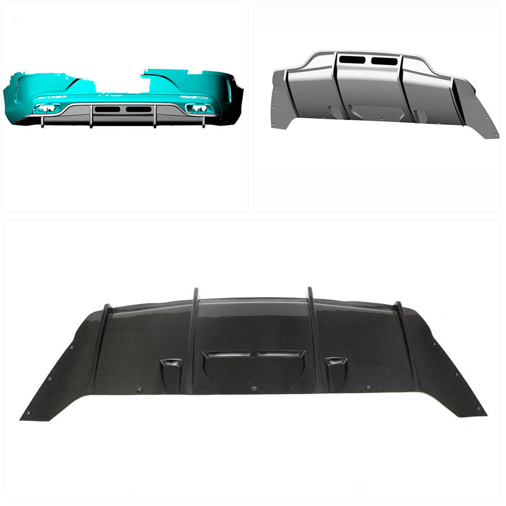 Rear Bumper Diffuser for AMG-Line 2015-2018, Carbon for Mercedes S-class C217 Coupe 2014-2020 - image 2