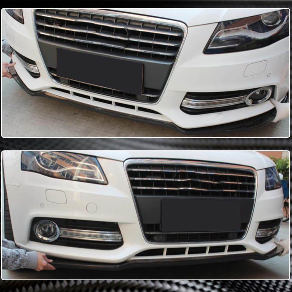 Front Bumper Lip (for Base 2007-2011, Carbon) for Audi A4 B8 2007-2015 - image 2