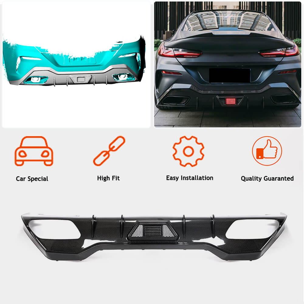 Rear Bumper Diffuser Dry Carbon Fiber (for G16 M850i 2018-2021) for BMW 8 series G14/G15/G16 - image 2