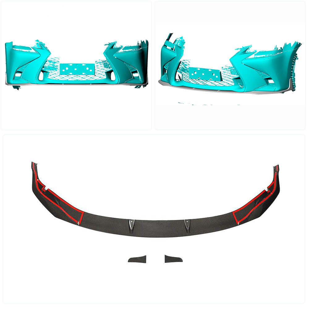 Cover on the front bumper Lip (for GS F 2015-2020, Carbon) for Lexus GS 2011-2020 - image 2