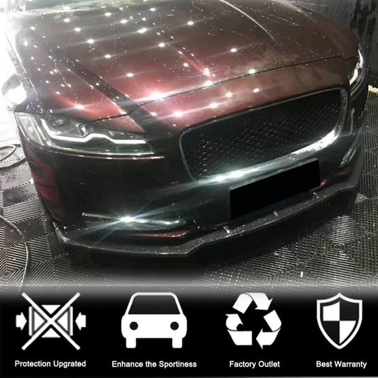 Front Bumper Lip Spoiler (2016-2020, Carbon) for Jaguar XF 2016- - image 2