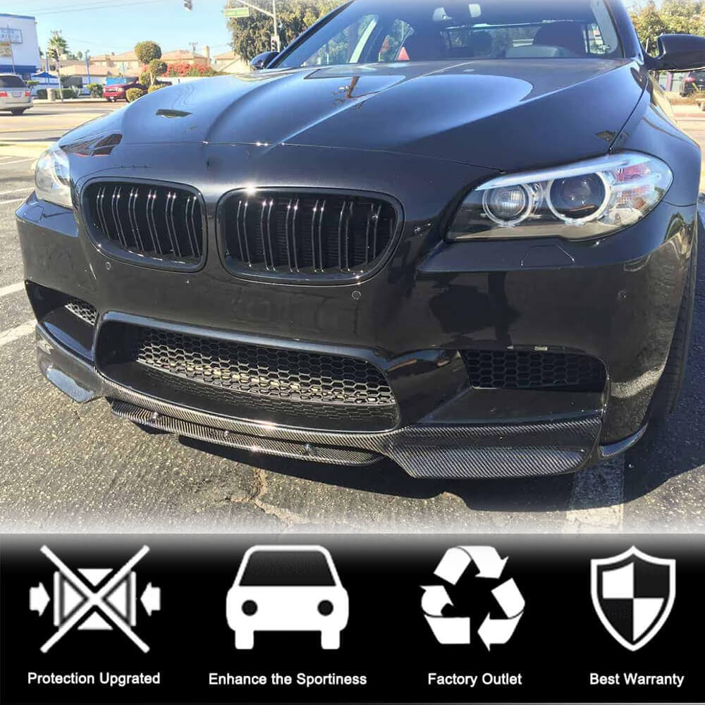 Front Bumper Lip V1 for F10 M5, Carbon for BMW 5 Series F10/F11 2010–2016 - image 2