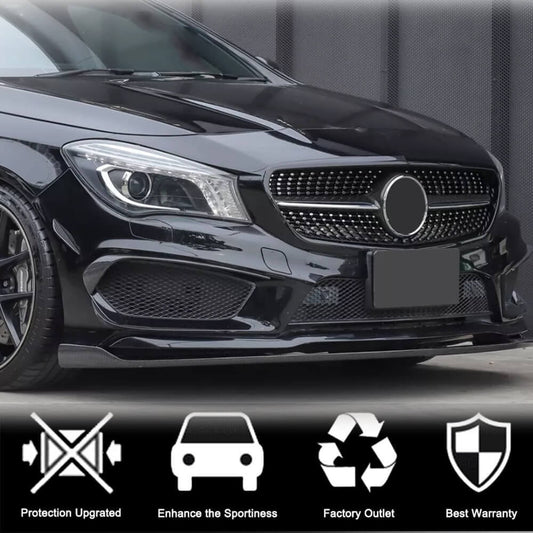 Front Bumper Lip Spoiler (for CLA45 AMG SD 2013-2015, Carbon) for Mercedes CLA C117 2013-2019 - image 2