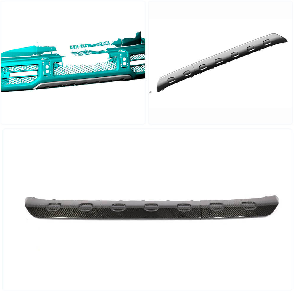 Front bumper lip V1 (for G63 AMG, Dry Carbon) for Mercedes G сlass W463 2018-2024 - image 2