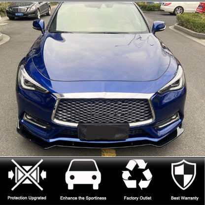 Lip V2 front bumper cover (for Q60 2016-2022, Carbon) for Infiniti Q50/Q60 2013-2024 - image 2