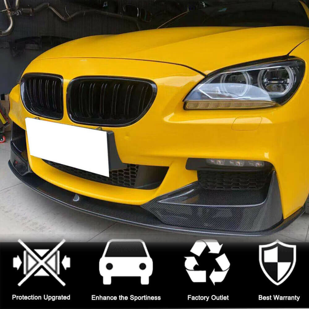 Front Bumper Splitters Carbon Fiber V2 (for M-Sport) for BMW 6 F12/F13/F06 2011-2015 - image 2