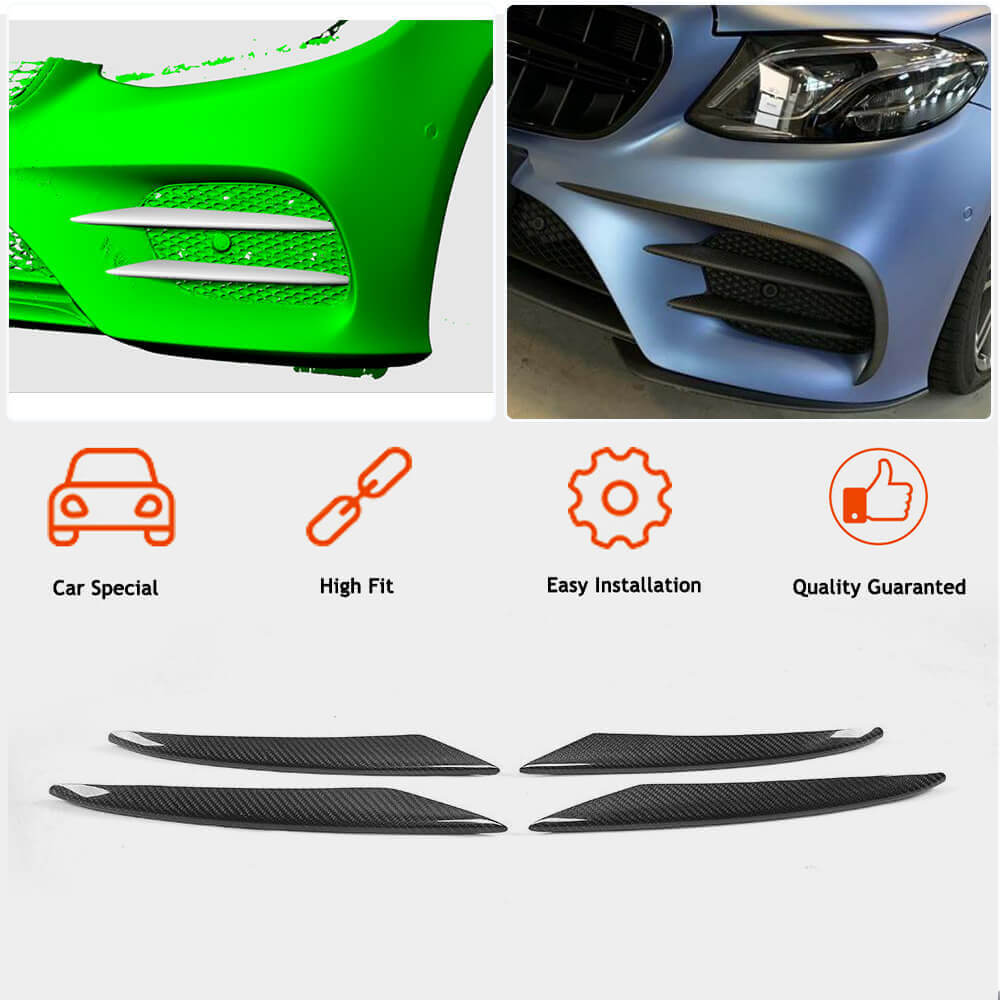 Carbon Front Bumper Covers (for AMG-Line/E43 AMG 2016-2019) for Mercedes E-сlass W213 2016-2023 - image 2