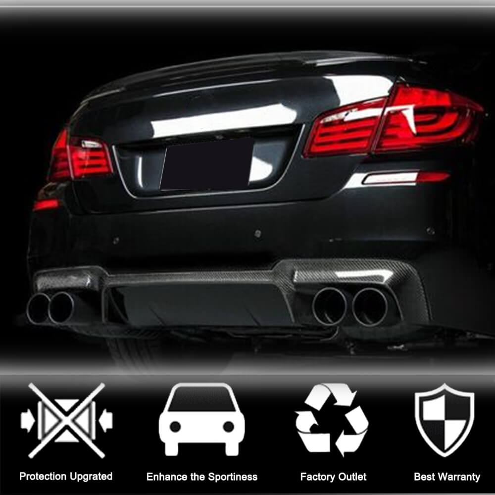 Rear Bumper Diffuser V2 for F10 M5, Carbon for BMW 5 Series F10/F11 2010–2016 - image 2
