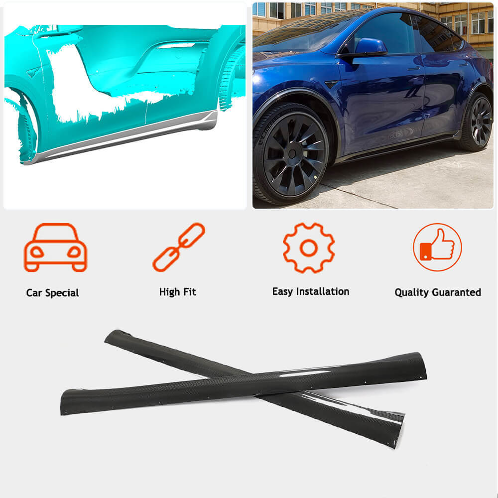 Door Sill Covers V2 (2020-2025, Carbon) for Tesla Model Y 2020- - image 2