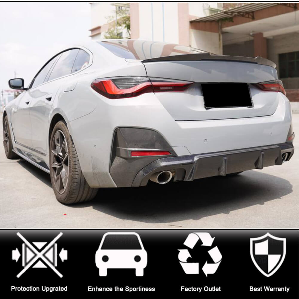 Rear Trunk Spoiler Carbon Fiber V2 (for G26) for BMW I4 (G26) 2022- - image 2