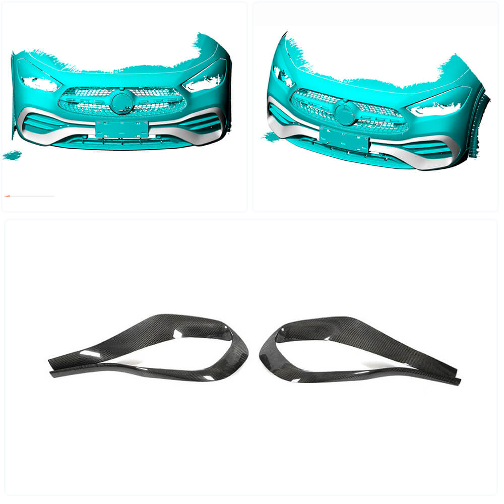 Front Bumper Extensions V2 (for AMG/AMG-Line, Carbon) for Mercedes GLA H247 2020- - image 2