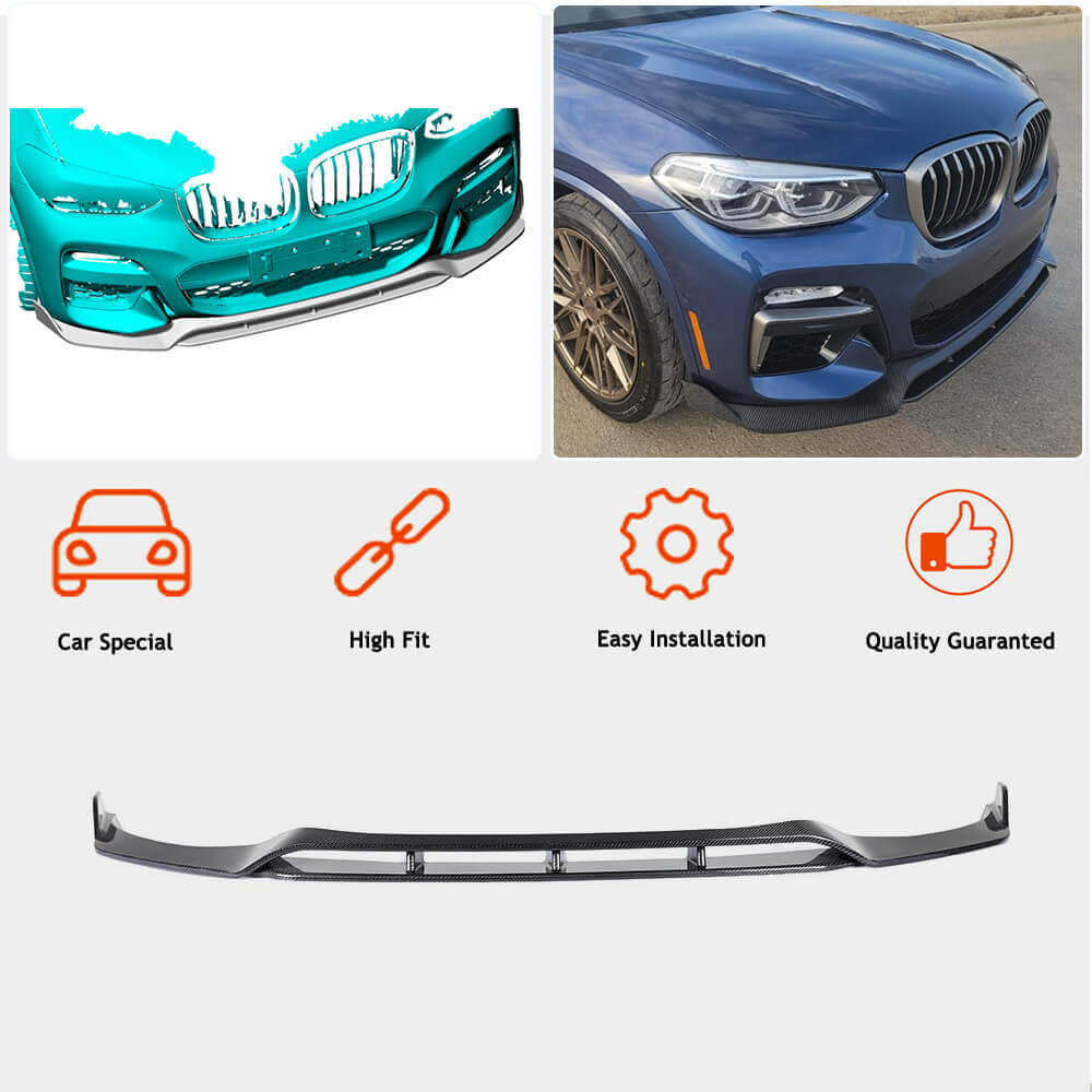 Front bumper lip for original M-Sport 2018-2021, Carbon for BMW X3 G01 2018- - image 2