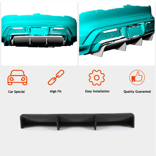 Rear bumper diffuser (for 2019-2024 Turbo S SD, Carbon) for Porsche Taycan - image 2