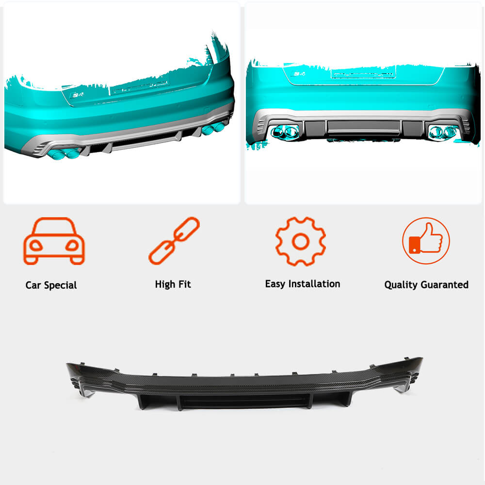 Rear bumper diffuser V1 (for S-Line, Carbon) for Audi A4 B10 2024- - image 2