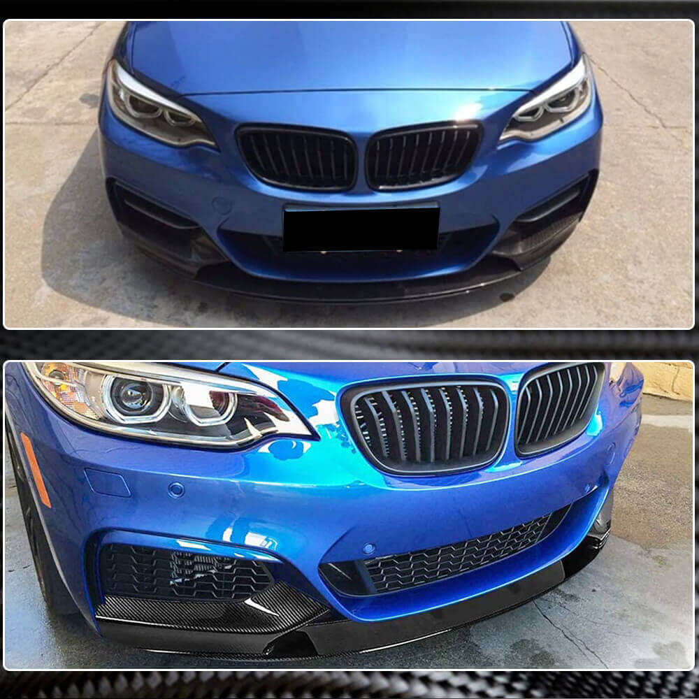 Front Bumper Lip V3 for F22/23 M-Sport, Carbon for BMW 2 Series F22/F23 2014-2021 - image 2