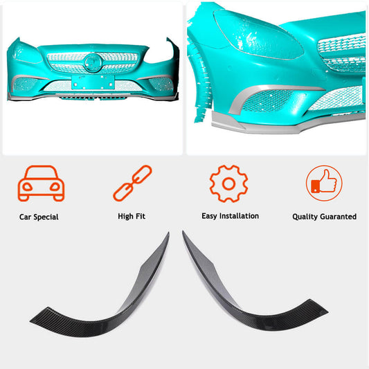 Carbon Front Bumper Covers (for Base 2016-2020) for Mercedes SLK R172 2011-2016 - image 2
