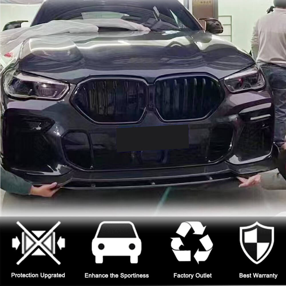 Front Bumper Lip (for M-Sport 2018-2022, Carbon) for BMW X6 G06 2019–2027 - image 2