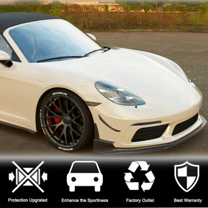 Lip V1 front bumper cover (2016-2019, carbon) for Porsche Boxster/Cayman 982 (718) 2016- - image 2