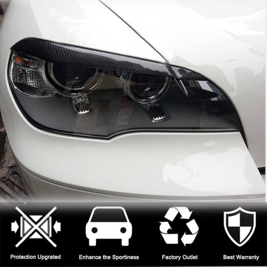 Headlight Eyebrows Lamp Eyelids Carbon Fiber for BMW X5 E-70 2007-2013 - image 2