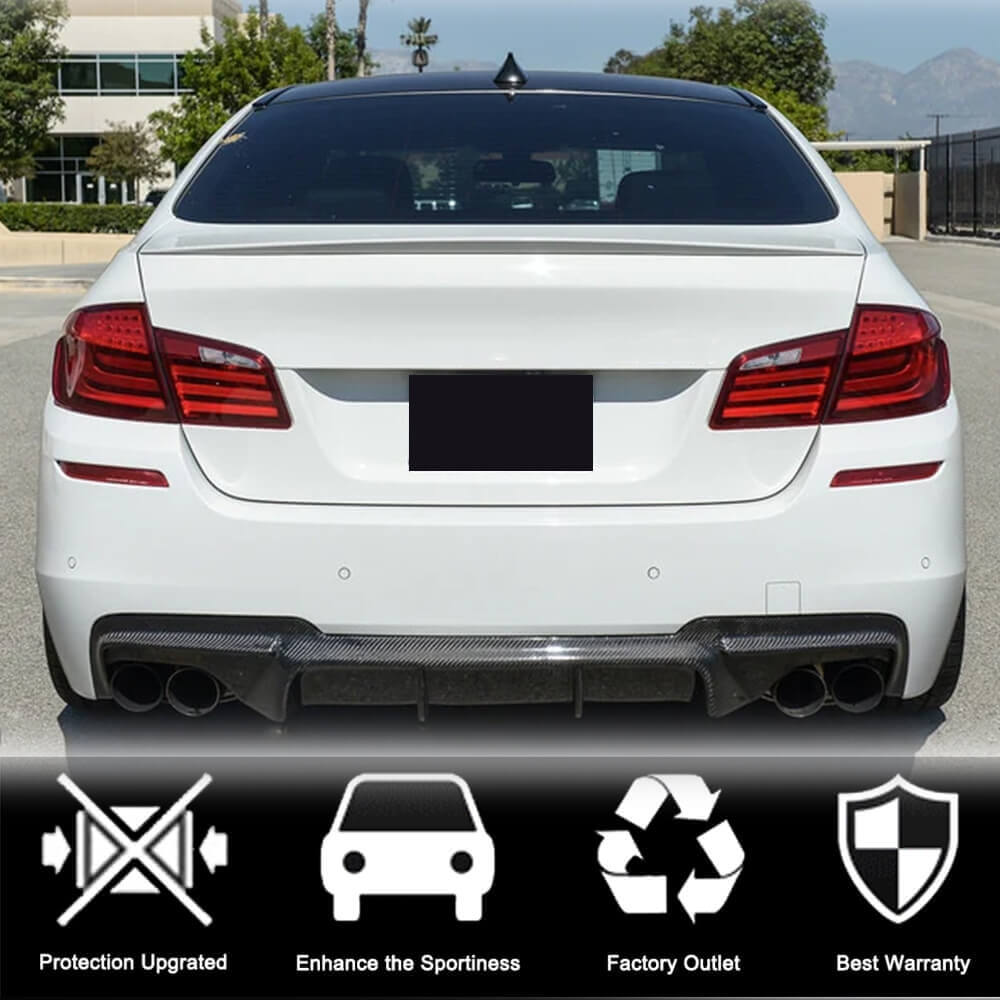 Rear Bumper Diffuser Carbon Fiber V5 (M-Sport) for BMW 5 series F-10/11/07 2010-2016 - image 2