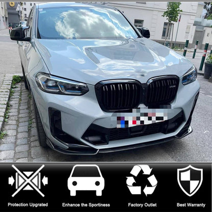 Front Bumper Lip Spoiler (for F98 2022-2025, Carbon) for BMW X4 G02 2018- - image 2