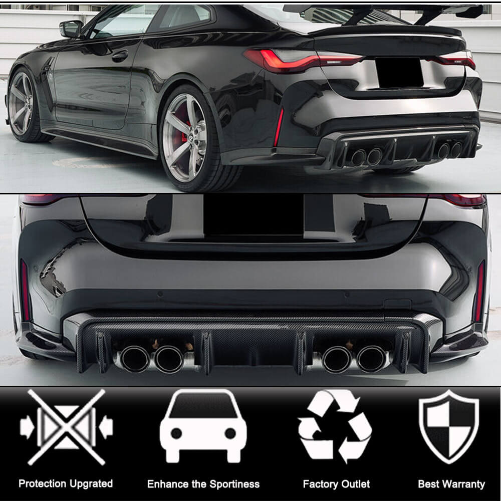 Rear Bumper Diffuser Carbon Fiber (for G82/G83 M4 2020-2023) for BMW 4 series G22/23/26 2020- - image 2