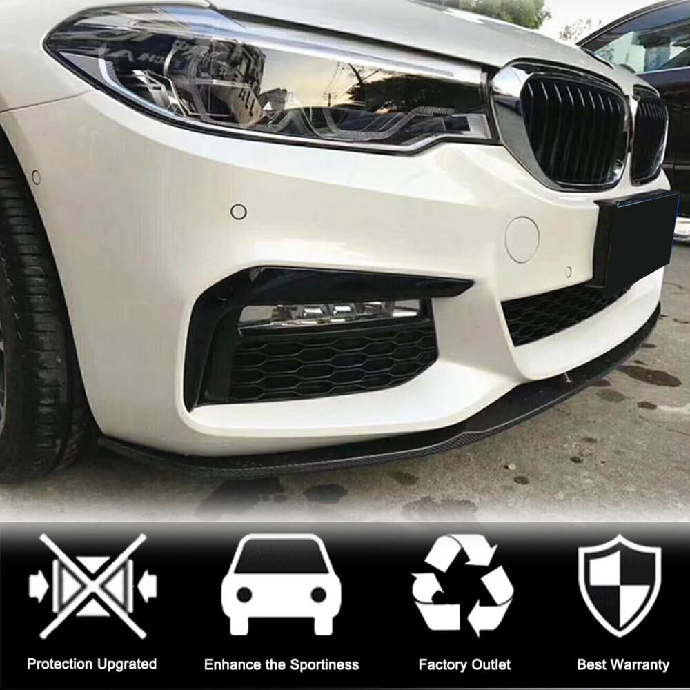 Front Bumper Lip V3 for M-Sport 2017-2020 Carbon for BMW 5 Series G30/31 2017-2023 - image 2