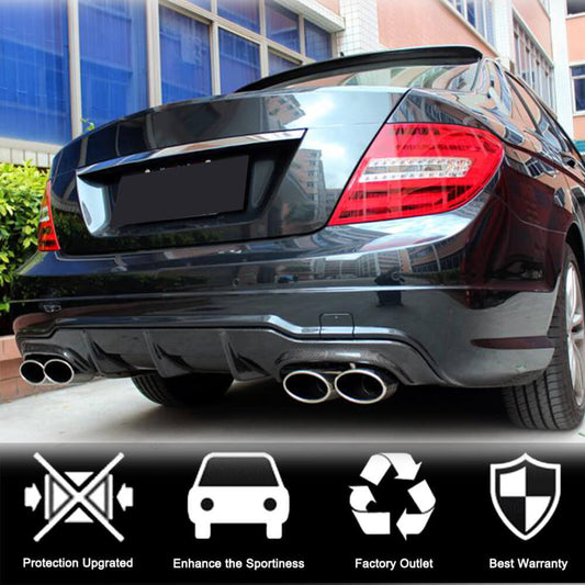 Rear bumper diffuser V1 (for AMG SD/Coupe 2012-2014, Carbon) for Mercedes C-class W204 2007-2015 - image 2